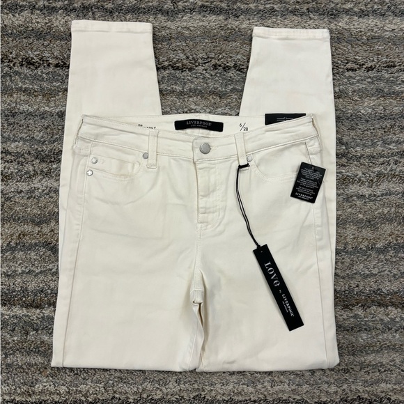 Liverpool Ankle Skinny Jeans Sz 6/28 NWT | Liverpool Cream Tan Skinny Jeans NEW- - Picture 1 of 15